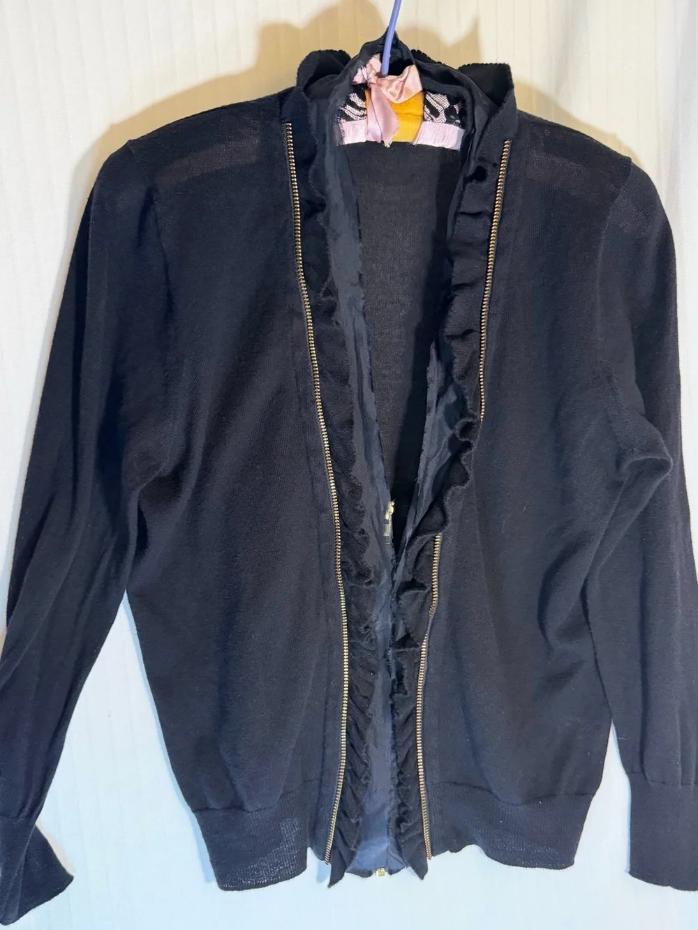 Jcrew Pima cotton and silk top with zipper accents and so soft😊women’s size M